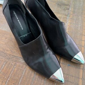 Sigerson Morrison Black Heels with Silver Toe